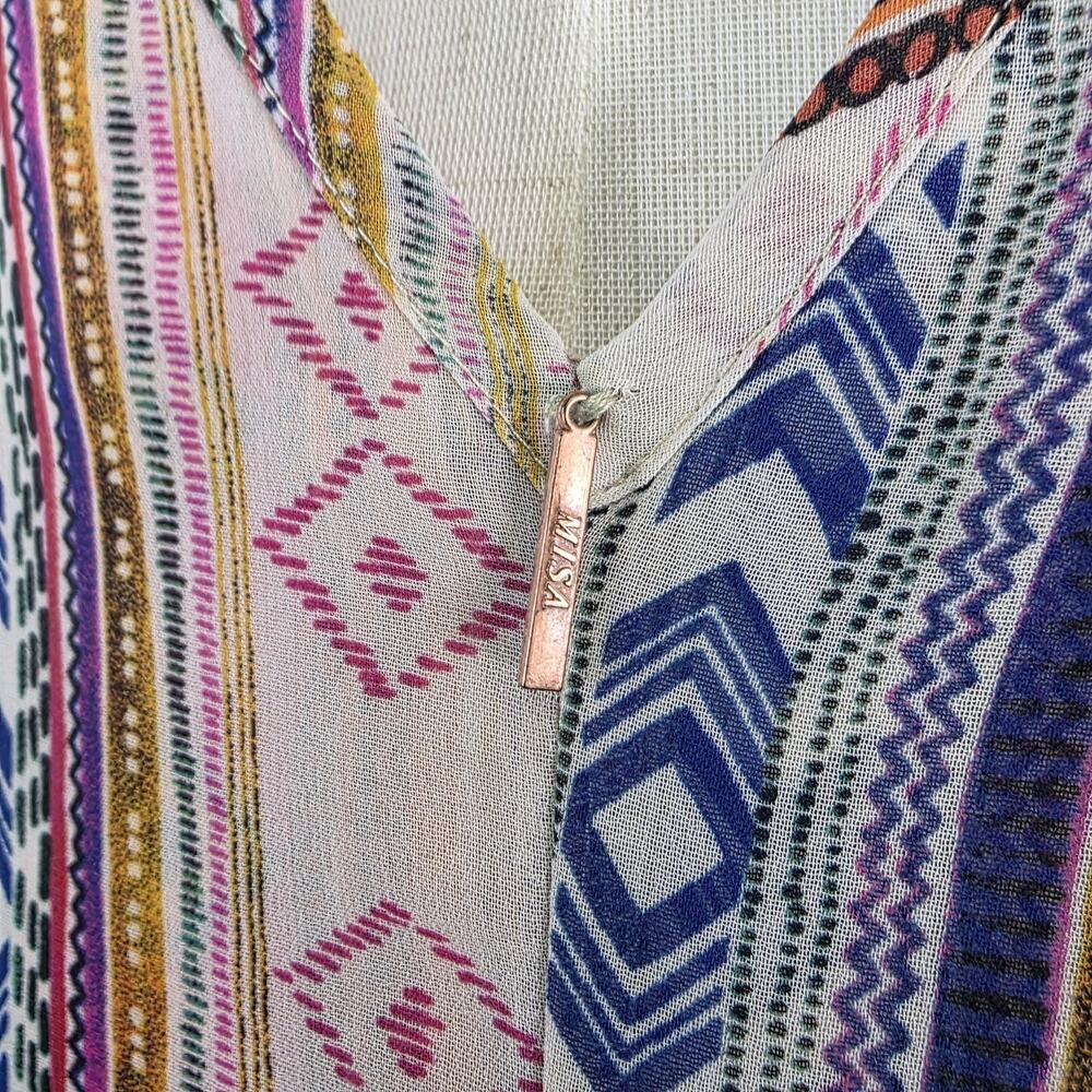 Misa Los Angeles Dress Womens Medium Multicolor Boho Maxi Spaghetti Strap USA - Picture 8 of 16
